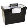 Made-To-Stick Portable File Storage Box w/Organizer Lid  Letter/Legal  Black MA884442